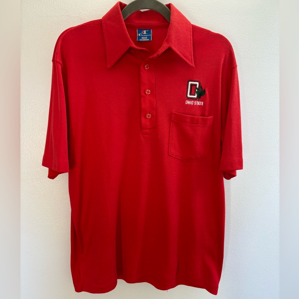 Champion Ohio State Buckeyes Red Polo Shirt L